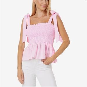 NWT Lilly Pulitzer Rivera Striped Smocked Seersucker Top